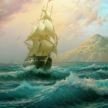 Схема вышивки «корабль»