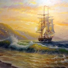 Схема вышивки «море»