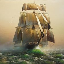 Схема вышивки «корабль»