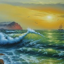 Схема вышивки «море»