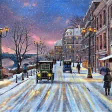 Схема вышивки «Paris winter street»