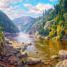 Схема вышивки «Горная река»