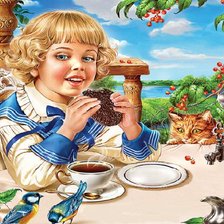 Схема вышивки «чаепитие»