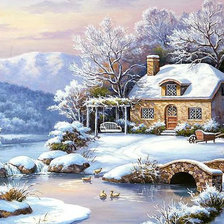 Схема вышивки «Зимний пейзаж»