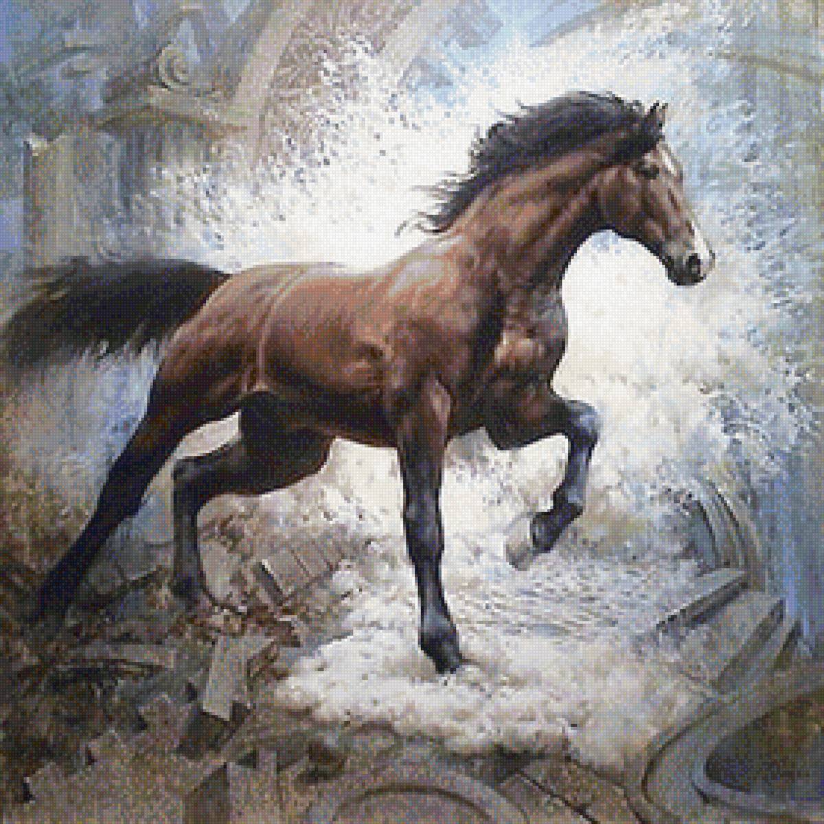 Художник Юрий Ярош - лошади, животные, конь - предпросмотр