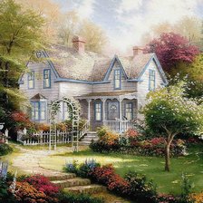 Схема вышивки «Отчиё дом Thomas Kinkade»