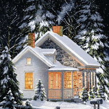 Схема вышивки «Зимний пейзаж»