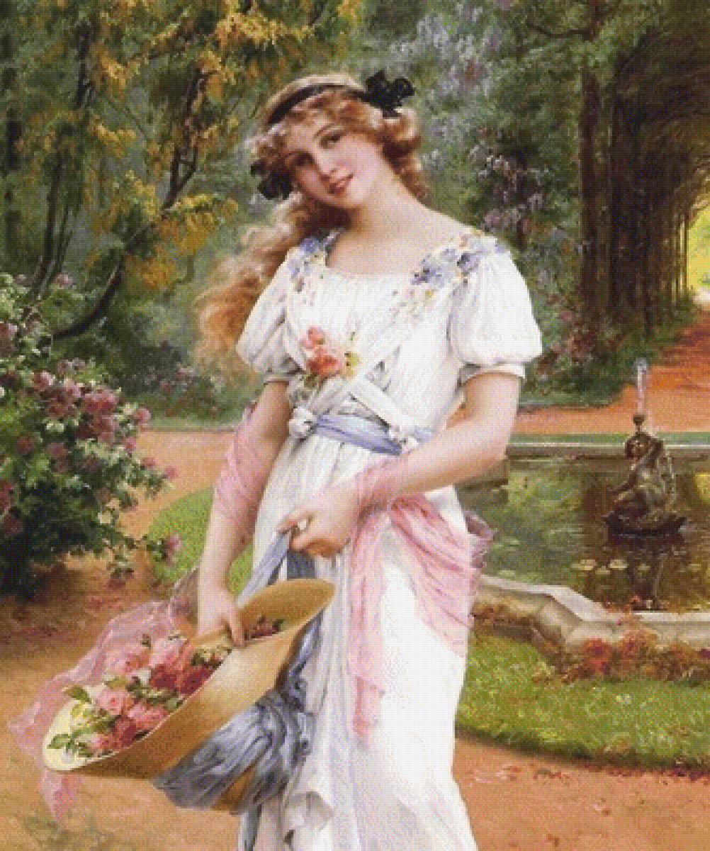 девушка с цветами - цветы, девушка - предпросмотр