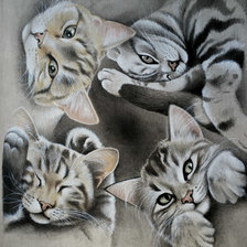 Схема вышивки «Котики»