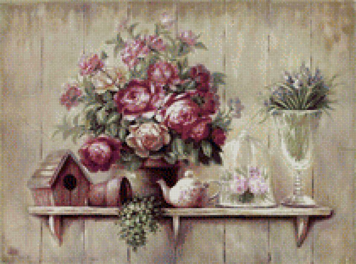 В стиле прованс - натюрморт, прованс, цветы - предпросмотр