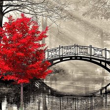 Схема вышивки «Red leaves»