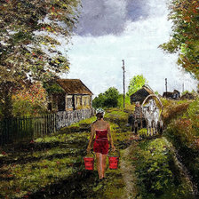 Схема вышивки «В деревне»