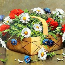 Схема вышивки «Натюрморт с полевыми цветами.»