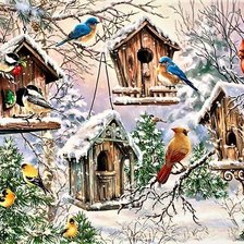 Схема вышивки «Birdhouses»