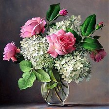 Схема вышивки «Flowers in a glass jar 2»