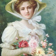 Схема вышивки «дама в шляпке»