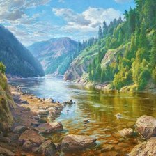 Схема вышивки «горная река»