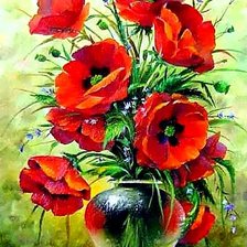 Схема вышивки «Маки.»