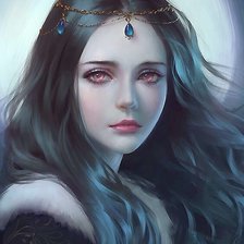 Схема вышивки «Девушка»