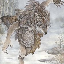 Схема вышивки «Волк»