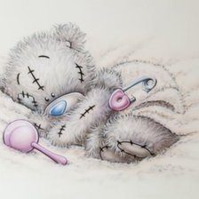 Схема вышивки «метрика девочка тедди»