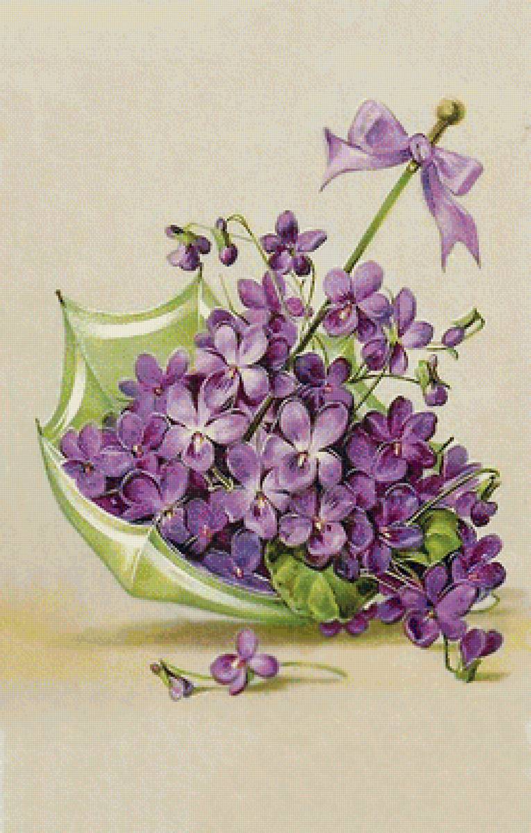 Серия "Зонтики" - зонтик, цветы - предпросмотр