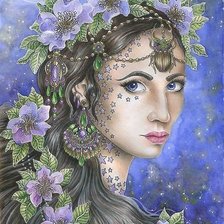 Схема вышивки «Девушка»