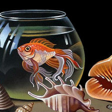 Схема вышивки «Золотая рыбка»