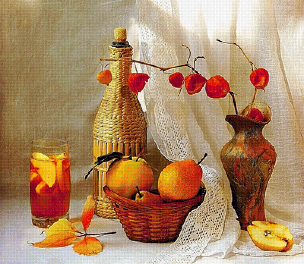 Осенний натюрморт. - физалис, груши, натюрморт. - предпросмотр