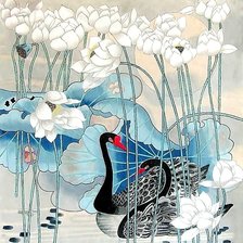 Схема вышивки «Лотосы.»