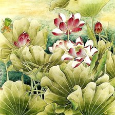 Схема вышивки «Лотосы.»
