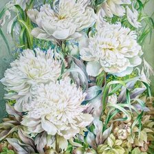 Схема вышивки «Белые пионы»