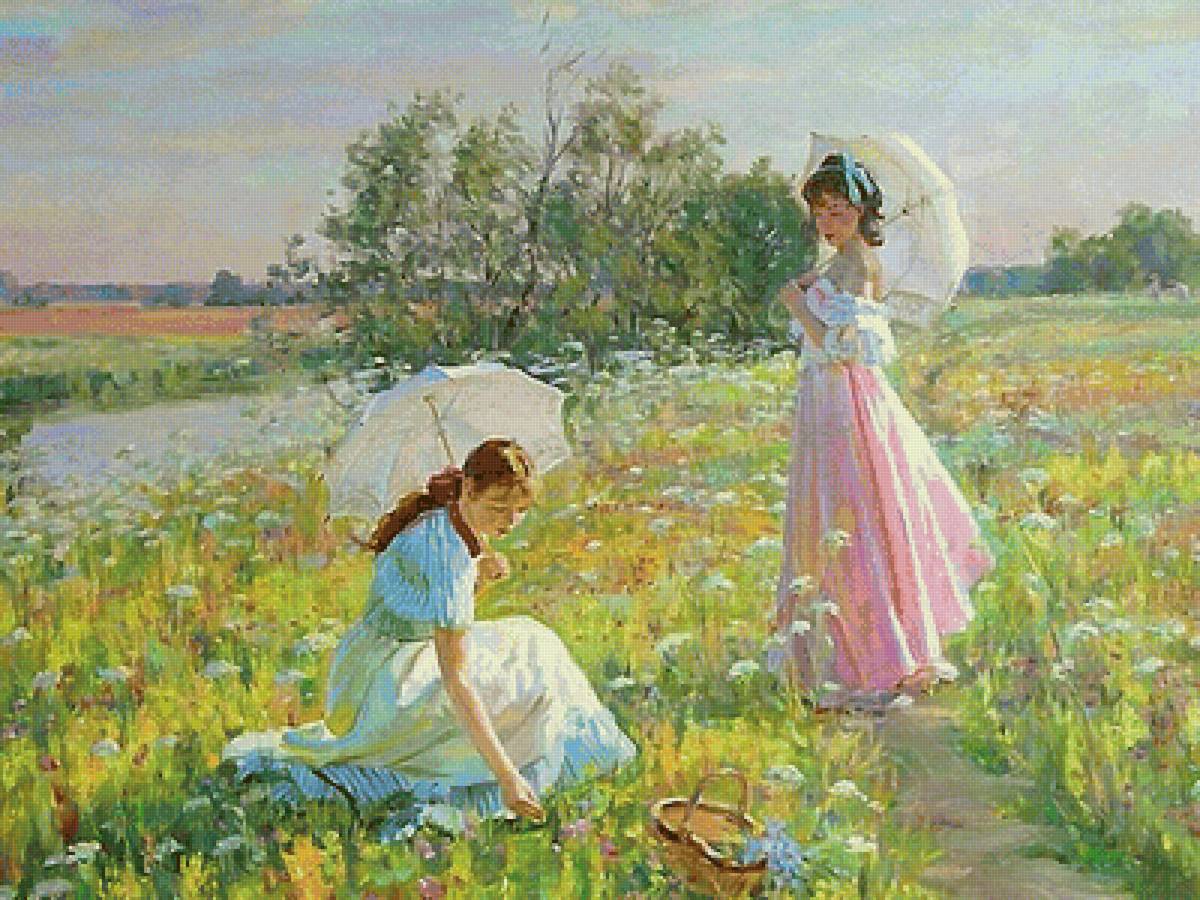 июльский полдень - дувушки, луг - предпросмотр