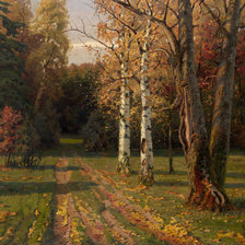 Схема вышивки «осень в лесу»