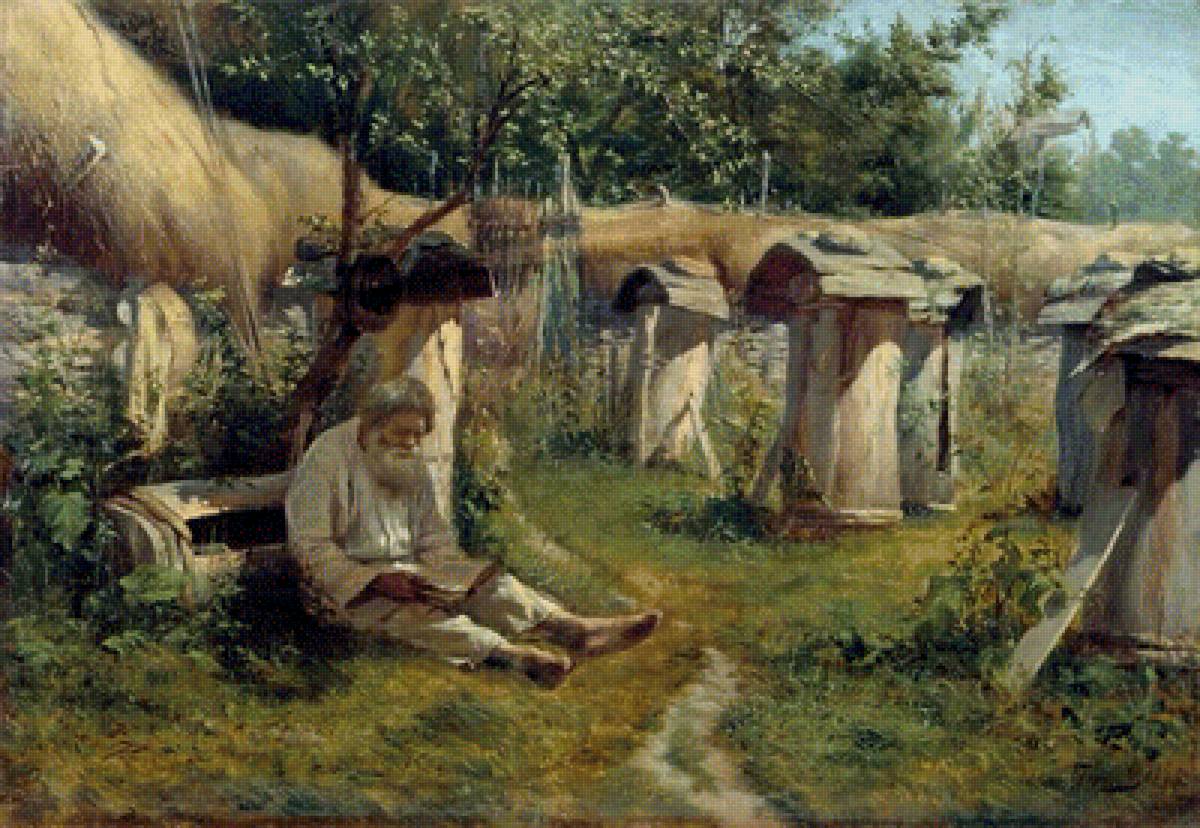 на пасеке - пасека, дедушка, лес - предпросмотр