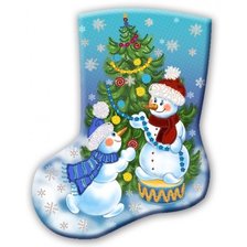 Схема вышивки «Новогодний носок»