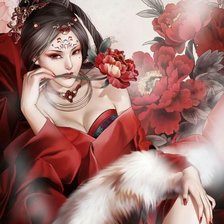 Схема вышивки «Девушка»