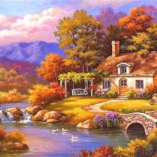 Схема вышивки «золотая осень»