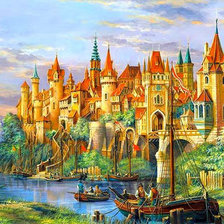 Схема вышивки «Портовый город»