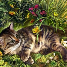 Схема вышивки «котёнок»