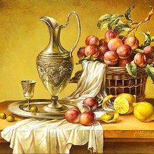 Схема вышивки «Натюрморт с серебряным кувшином.»
