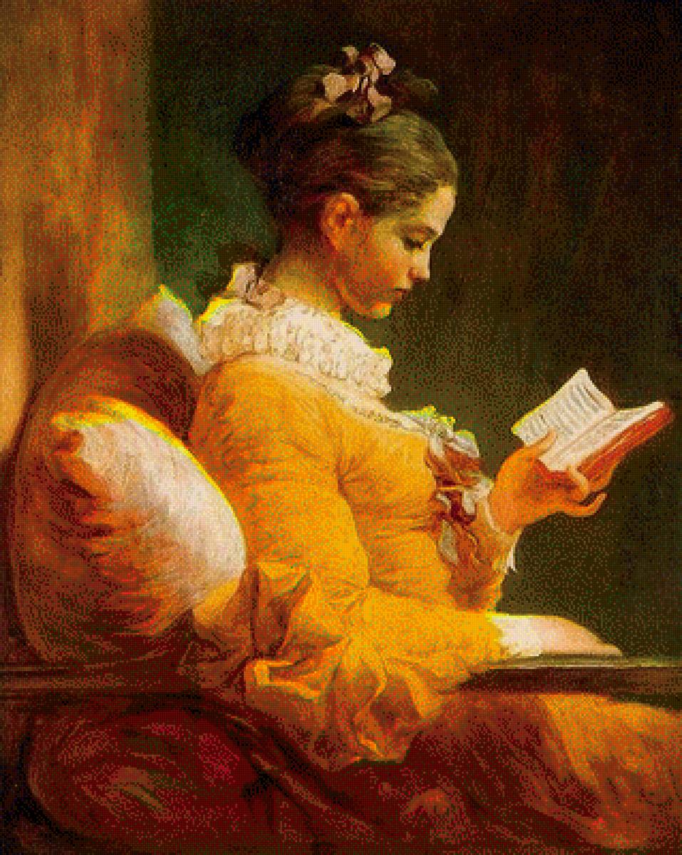 девушка с книгой - девушка с книгой, живопись - предпросмотр