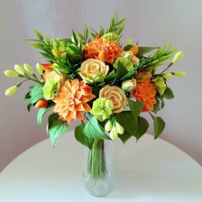 Схема вышивки «георгины в букете»