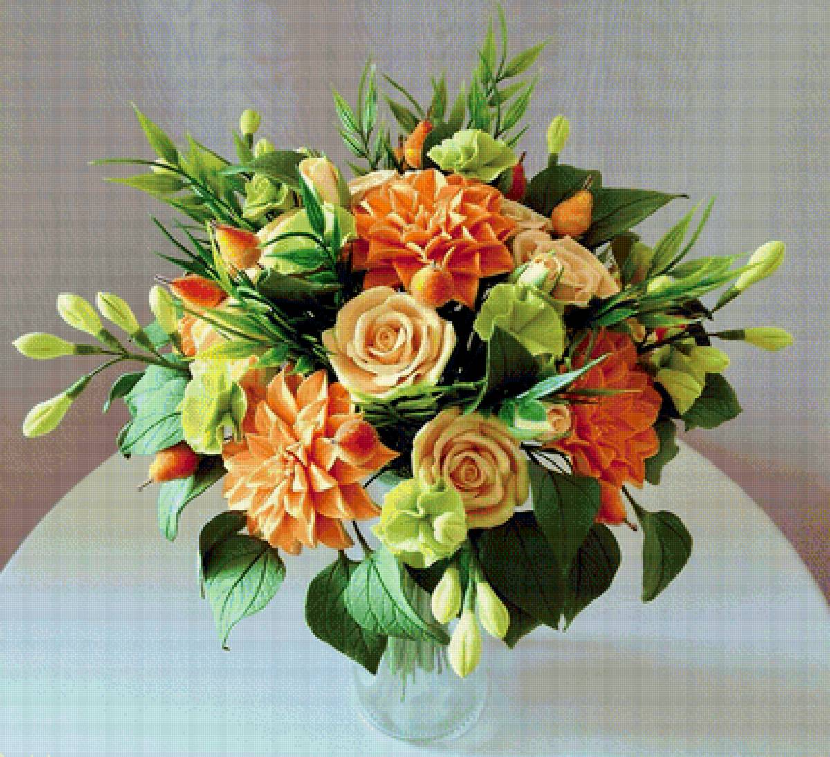 георгины в букете2 - букет, цветы, фото - предпросмотр