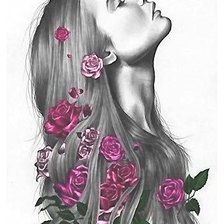 Схема вышивки «Девушка»