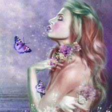 Схема вышивки «Девушка»