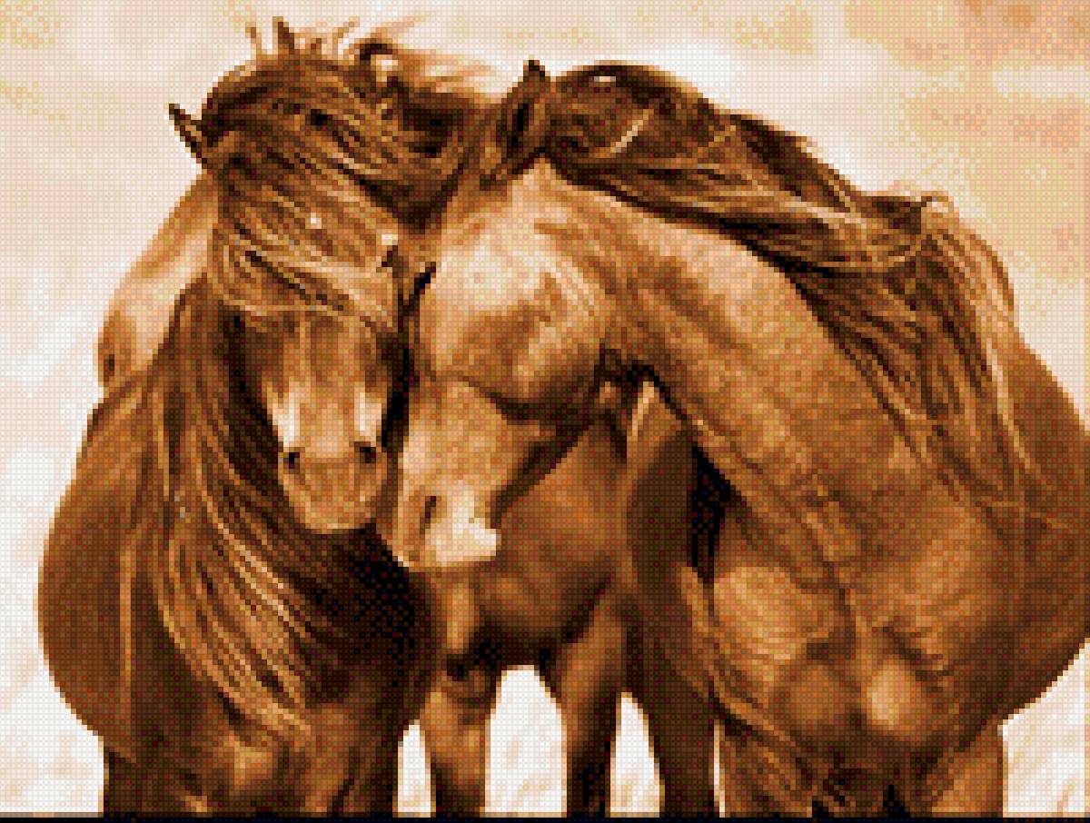 Лошади спия - лошади сепия - предпросмотр