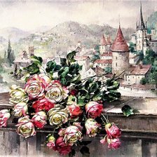 Схема вышивки «Roses on a ledge»