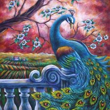 Схема вышивки «павлин»