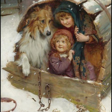 Схема вышивки «под одной крышей»